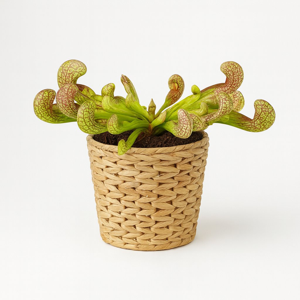 Sarracenia Psittacina - 13cm in einem modernen Studio mit modernem Topf